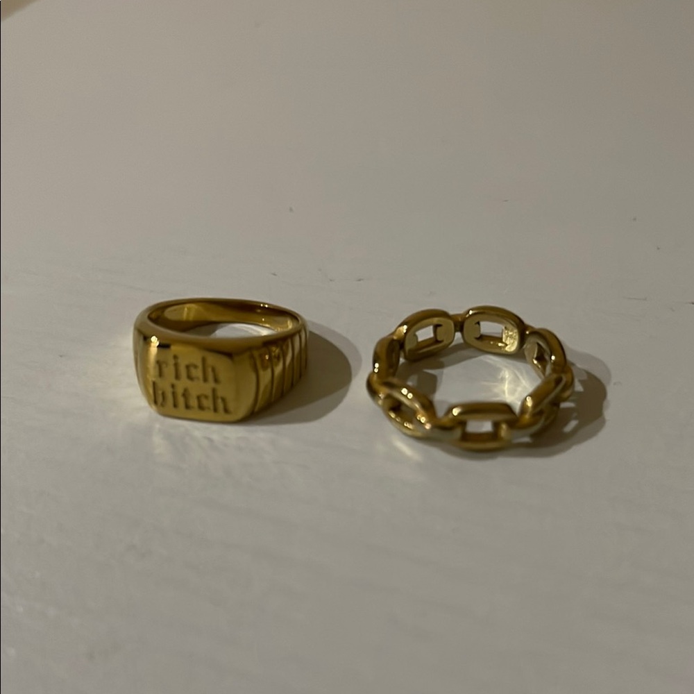 Gold Statement Rings Set